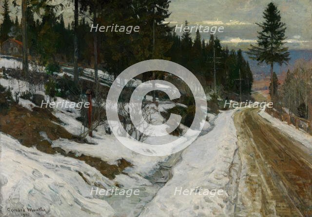 Winter in Nittedal, 1905. Creator: Gerhard Munthe.