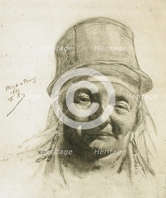 Tête de Zélandaise, 1886. Creator: Félicien Rops.