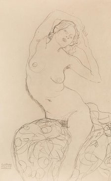 Seated Nude, ca 1914-1916. Creator: Klimt, Gustav (1862-1918).