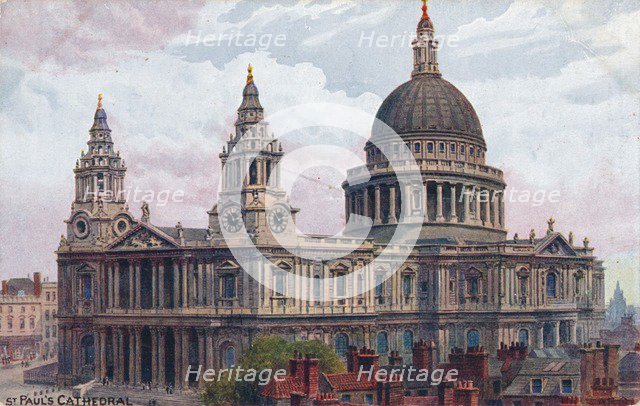 'St. Paul's Cathedral', c1910. Artist: Unknown.