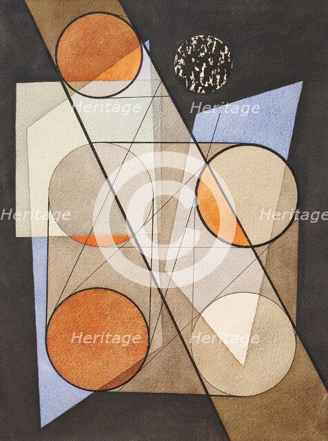 Composition with symmetrical circles, 1932. Creator: Moholy-Nagy, Laszlo (1895-1946).