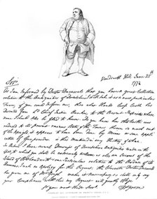 A letter and portrait of Francis Grose, 1772, (1840).Artist: Francis Grose