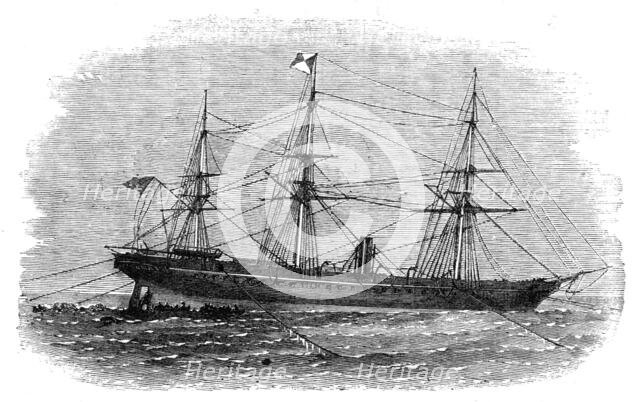 The Peninsular and Oriental Company's ship Candia under repair on the Atakah Reef, 1862. Creator: Unknown.