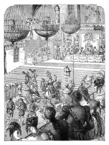 A banquet in Westminster Hall celebrating the coronation of King George IV, 1821 (c1895). Artist: Unknown