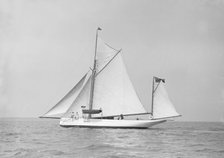The yawl 'Imatra' under sail, 1913. Creator: Kirk & Sons of Cowes.