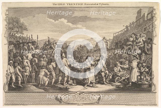 The Idle 'Prentice Executed at Tyburn: Industry and Idleness, plate 11, September 30, 1747. Creator: William Hogarth.