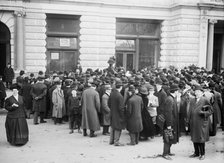 Mrs. S. Loebinger speaking to crowd on street, New York, 1910. Creator: Bain News Service.