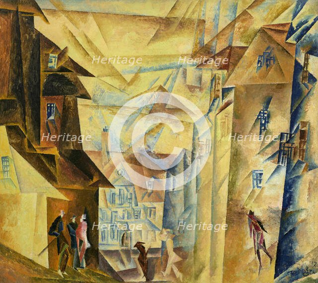 Hinter der Kirche II (Behind the Church II), 1917. Creator: Feininger, Lyonel (1871-1956).