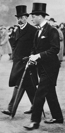 King George V and his son, Prince Edward, Duke of Windsor, 1930s. Artist: Unknown