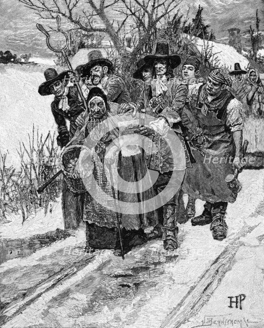 Witch hunting in America, 18th century (19th century). Artist: Unknown