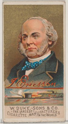 J. Ericsson, from the series Great Americans (N76) for Duke brand cigarettes, 1888., 1888. Creator: Unknown.