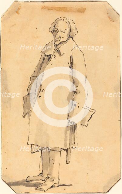A Standing Man Wearing a Great Coat and Boots. Creator: Giovanni Battista Tiepolo.