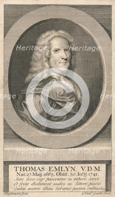 'Thomas Emlyn, V.D.M.', 1742. Creator: G van der Gucht.