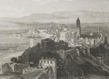 Panoramic view of the city of Malaga, Andalusia, Spain, 1853. Creator: Antonio Roca Sallent.