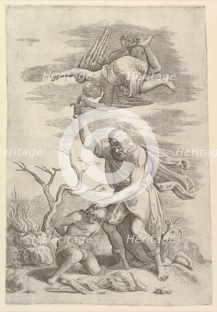 The Angel Staying the Arm of Abraham. Creator: Battista Franco Veneziano.