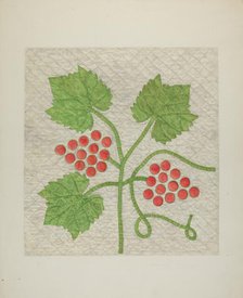 Quilt - Grape Pattern, c. 1939. Creator: Cora Parker.