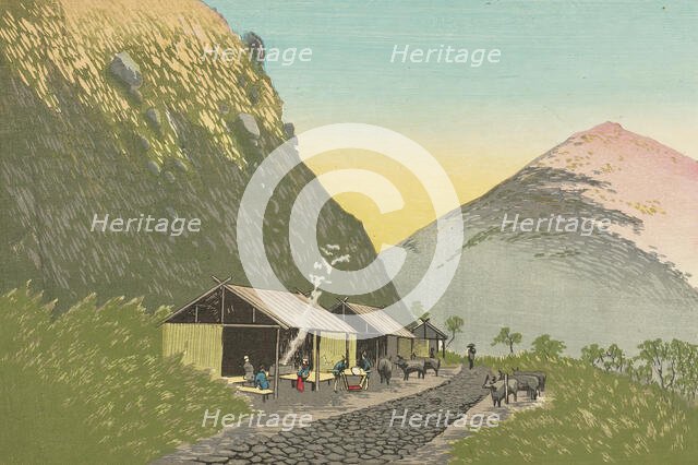 Sweet Sake House at the Foot of Mt. Hakone, 6:00 p.m. on a Spring Day, 1881, 1881. Creator: Kobayashi Kiyochika.