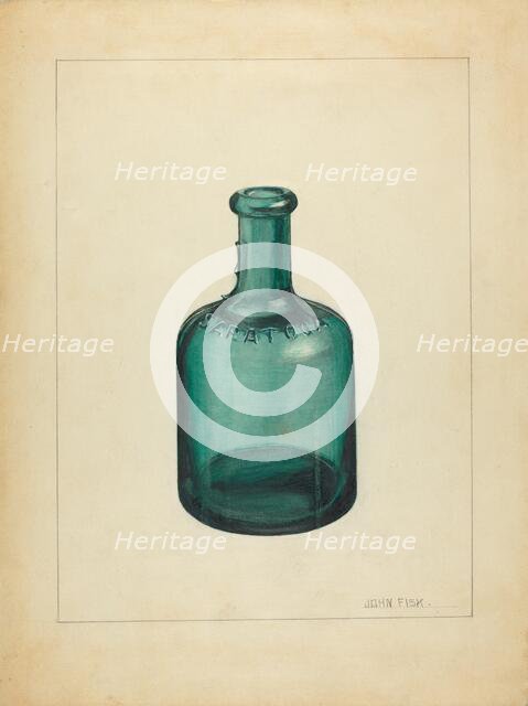 Blown Glass - Bottle, c. 1937. Creator: John Fisk.