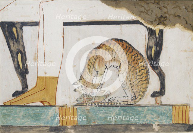 Copy of wall painting from private tomb 52 of Nakht, Thebes (I, 1, 99-102), 20th century.