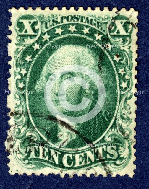 10c Washington type I single, 1857. Creator: Toppan, Carpenter & Company.
