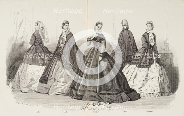 Fashion plate - Journal des Demoiselles V, 1865. Creator: A. Carrache.