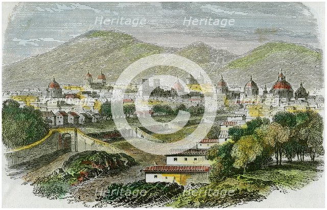 View of the city of Cuzco, Peru, c1875. Artist: Unknown