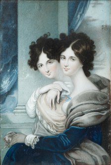 Portrait of Sisters Princesses Anna Petrovna (1777-1805) and Ekaterina Petrovna (1783-1830) Lopukhin Artist: Anonymous  