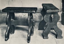 'Charterhouse. Two Ancient Stools, Now Preserved in the Library', 1925. Artist: Unknown.