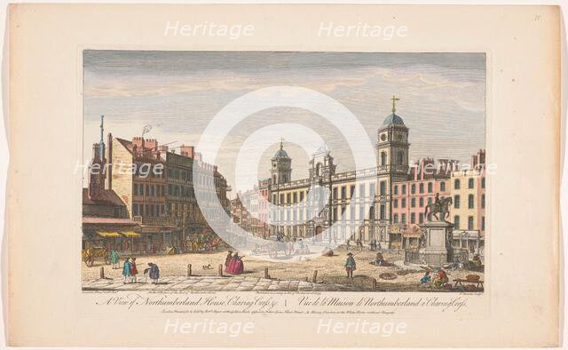 View of Northumberland House at Charing Cross in London, 1753. Creator: Thomas Bowles.