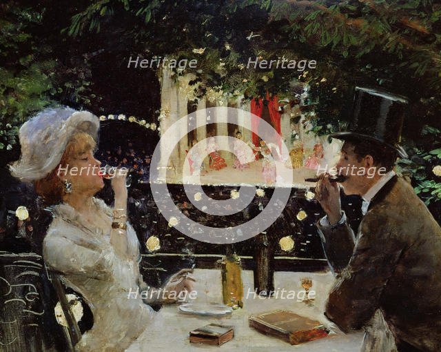 Dîner aux Ambassadeurs, c. 1880. Creator: Béraud, Jean (1849-1936).