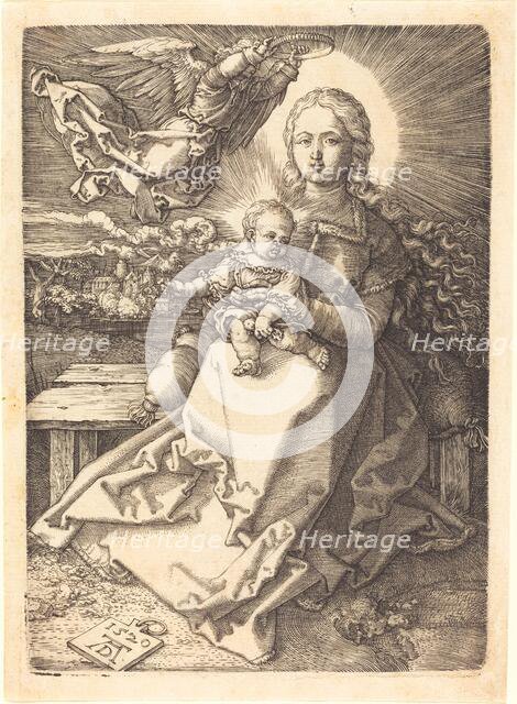 The Virgin and Child Crowned by One Angel, 1520. Creator: Albrecht Durer.