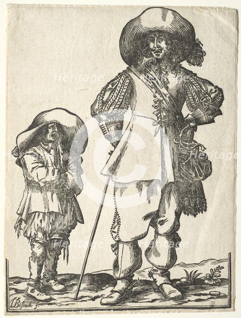 Standing Cavalier and Beggar Boy. Creator: Ludolph Büsinck (German, 1590-1669).