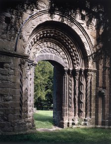 Norman processional arch, Lilleshall Abbey, Shropshire, 1999. Artist: Unknown