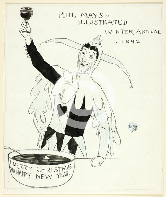 Study for Cover, 1892. Creator: Philip William May.