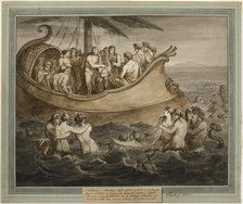Telemachus and Mentor in a Galley after Fleeing the Island of Calypso, from The..., Book 8, 1808. Creator: Bartolomeo Pinelli.