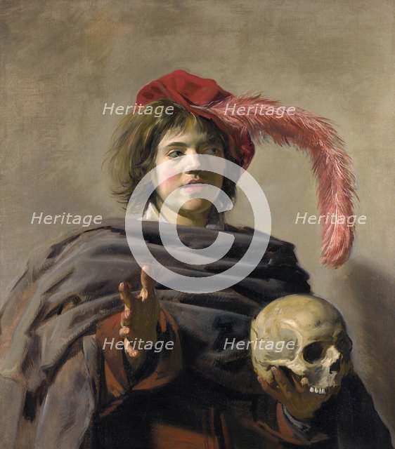 Young Man holding a Skull (Vanitas), 1627. Artist: Hals, Frans I (1581-1666)