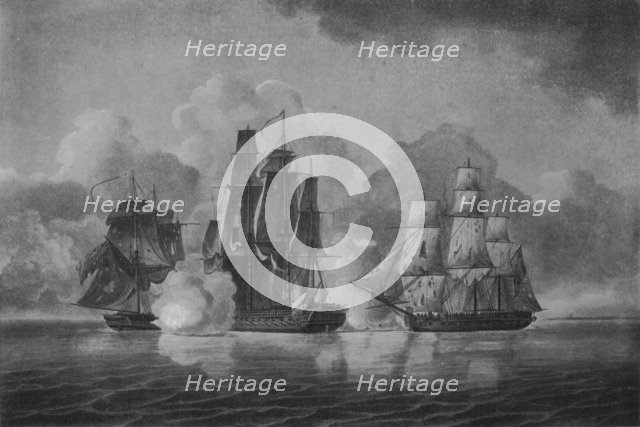 'Capture of the Pallas', c1801. Artist: William Anderson.