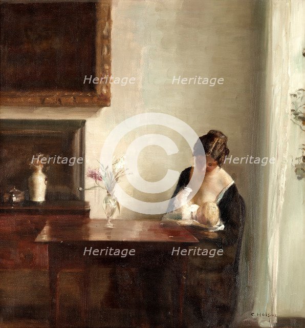 Interior with Mother and Child.