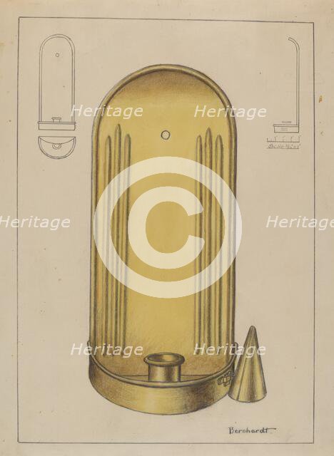 Brass Candle Holder, c. 1936. Creator: Gerald Bernhardt.