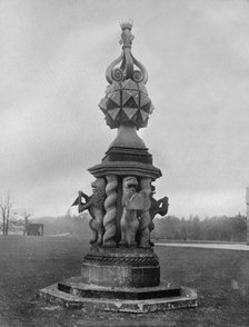 The sundial, Glamis Castle, 1924-1926.Artist: Valentine & Sons Ltd
