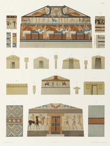 Plans, coupes et détails de tombeaux étrusques et autres, 1846.  Creator: Franz Kellerhoven.