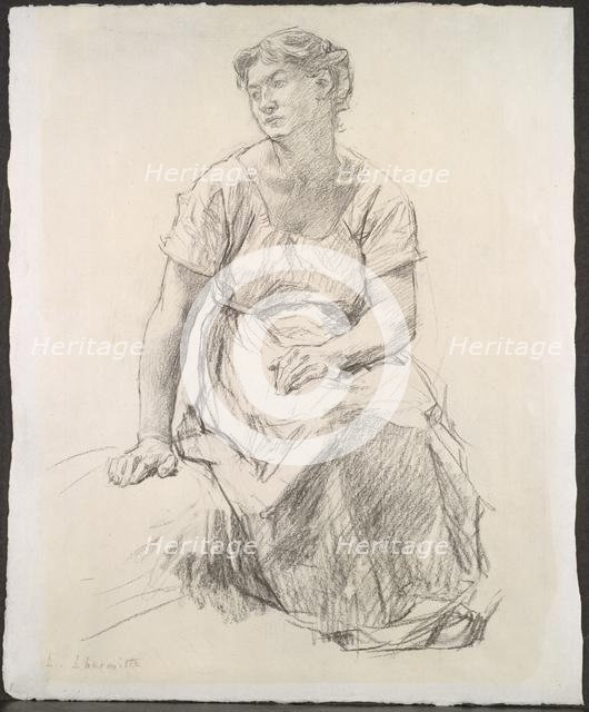 Seated Peasant Woman, c. 1885. Creator: Léon Augustin Lhermitte (French, 1844-1925).
