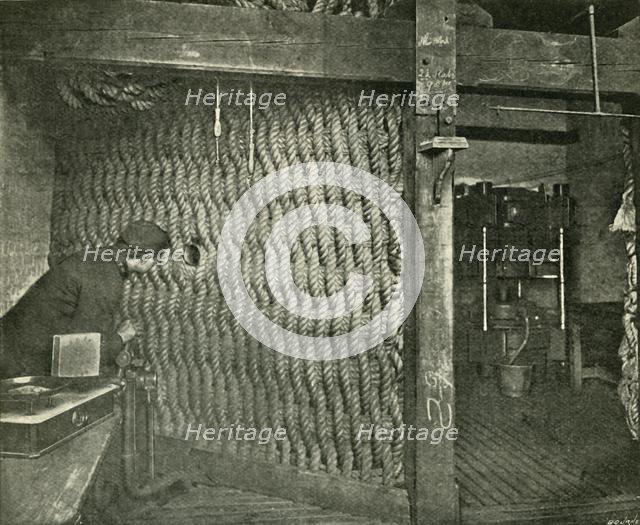 'Rope Screen Used For Protection While Pressing Explosive Gun-Cotton', 1901. Creator: Unknown.