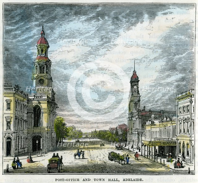 'Post Office and Town Hall, Adelaide', South Australia, Australia, c1880. Artist: Unknown