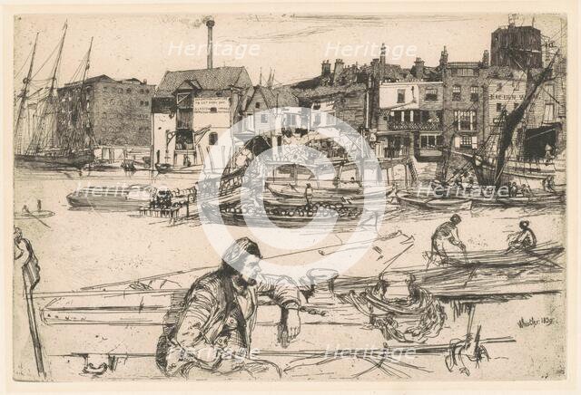 Black Lion Wharf, 1859. Creator: James Abbott McNeill Whistler.
