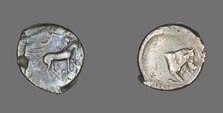 Tetradrachm (Coin) Depicting Quadriga and Charioteer, 460-430 BCE. Creator: Unknown.