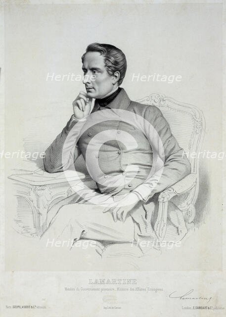 Portrait of Alphonse de Lamartine (1790-1869). Creator: Alophe, Marie-Alexandre Menut (1812-1883).
