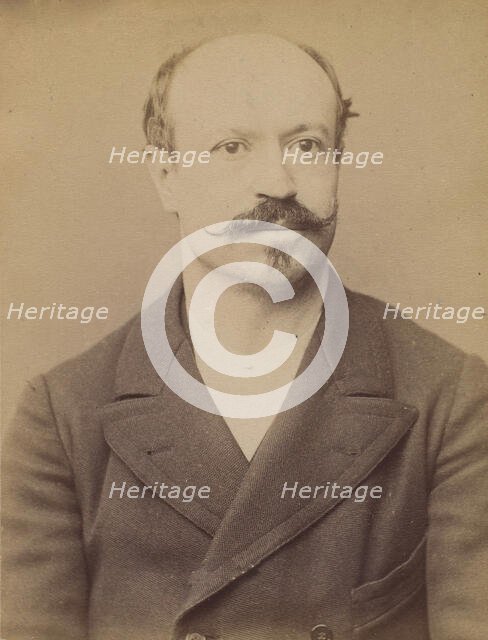 Favre. Sébastien. 36 ans, né à St étienne (Loire). Négociant. Port d'arme prohibée, anarch..., 1894. Creator: Alphonse Bertillon.