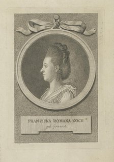 Portrait of Franziska Romana Koch, née Giraneck (1748-1796), ca 1775. Creator: Berger, Gottfried Daniel (1744-1824).