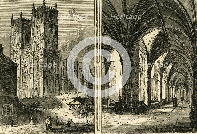 'The Western Towers and Cloisters of Westminster Abbey', (1881). Creator: Unknown.